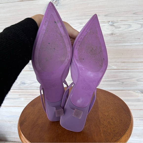Zara Women's Violet Pointed Slingback Heels - Picture 9 of 12
